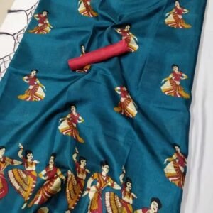 KATHAKALI PRINTED SLUB SAREE